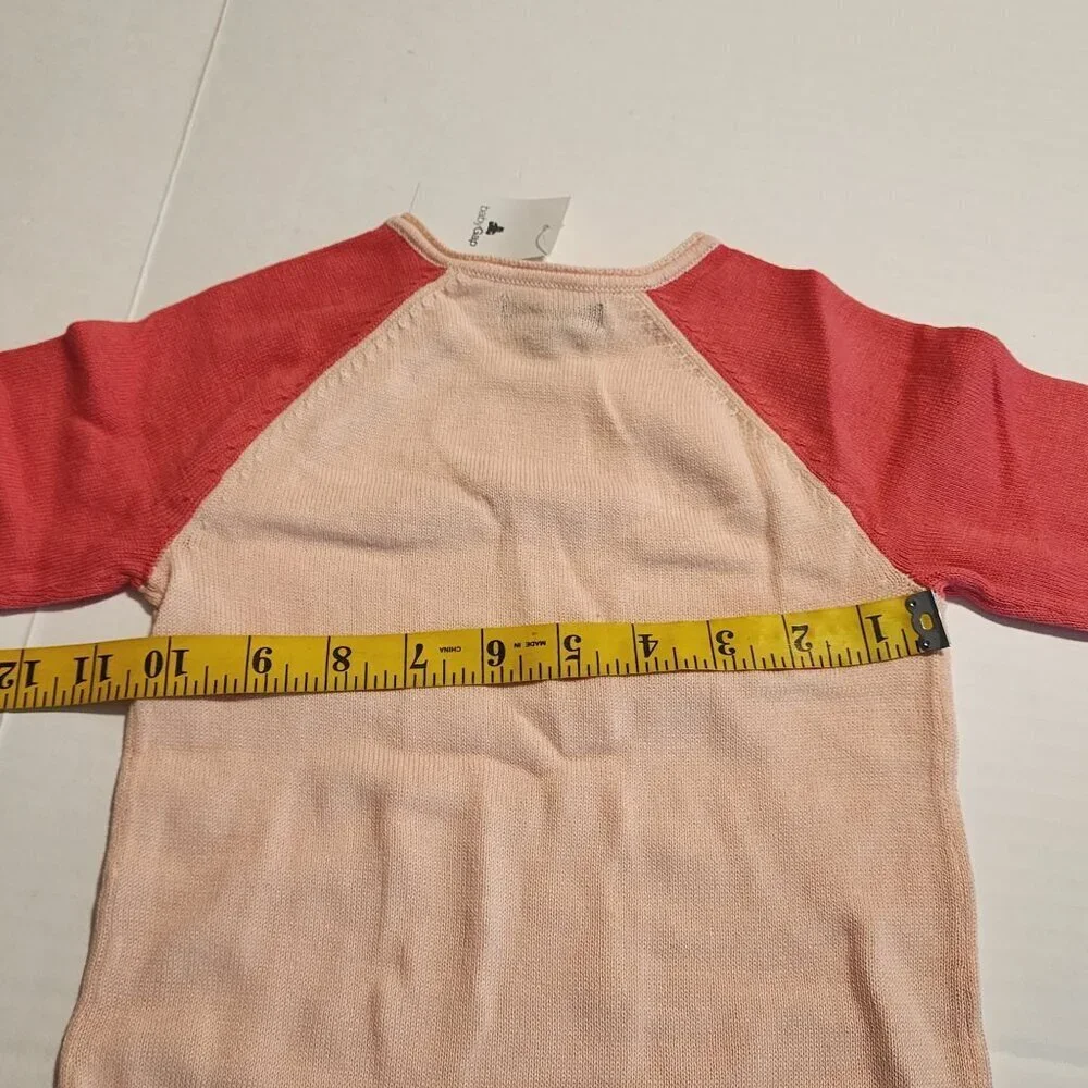 New Baby Gap Peach & Red Knit Romper Cutie 12-18 Months 100% Cotton